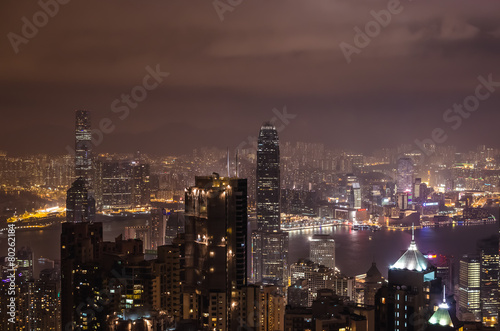 Wallpaper Mural Nightview of Hong Kong city from Victoria Peak Torontodigital.ca