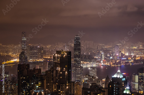 Nightview of Hong Kong city from Victoria Peak © Bodler