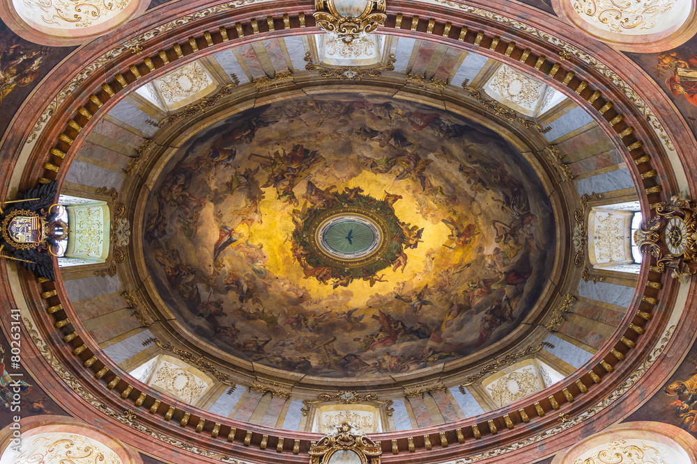 Painting on the ceiling of Peterskirche, Vienna, Austria