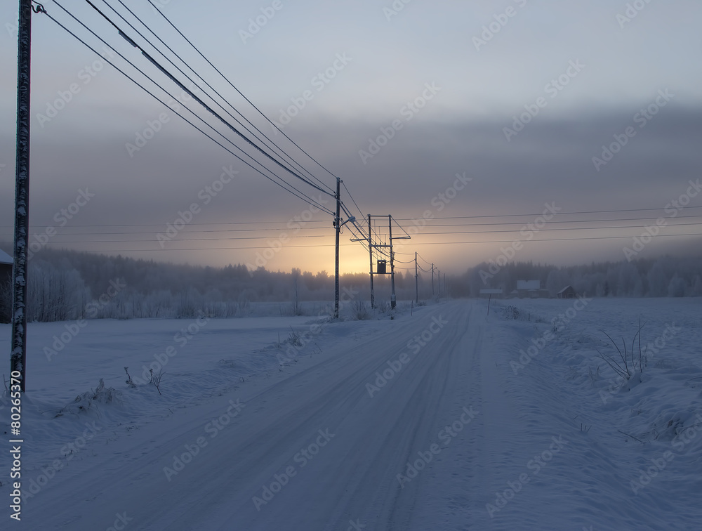 Obraz premium Electricity lines in a sun light