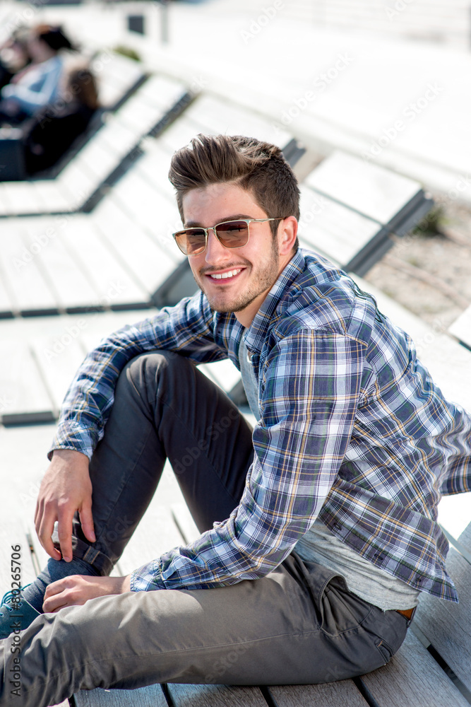 Portrait of a young handsome man outdoor Portrait of a young handsome man outdoor