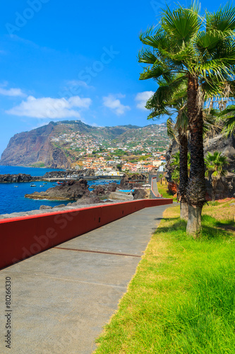Fototapeta Naklejka Na Ścianę i Meble -  Coastal promenade in Funchal town, Madeira island, Portugal