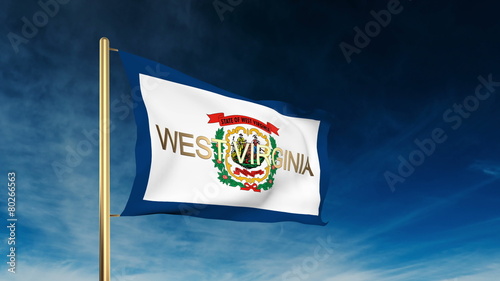 west virginia flag slider style with title. Waving in the wind photo