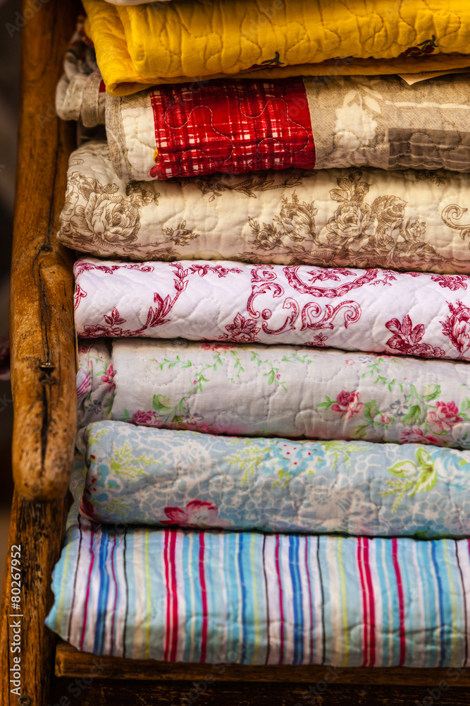Handmade blankets pile Handmade blankets pile