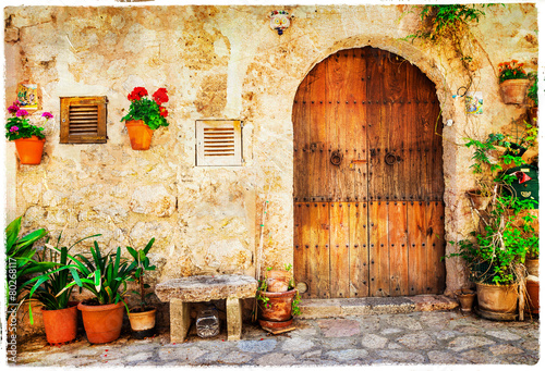 Fotomurale authentic old streets in Valdemossa village, Mallorca
