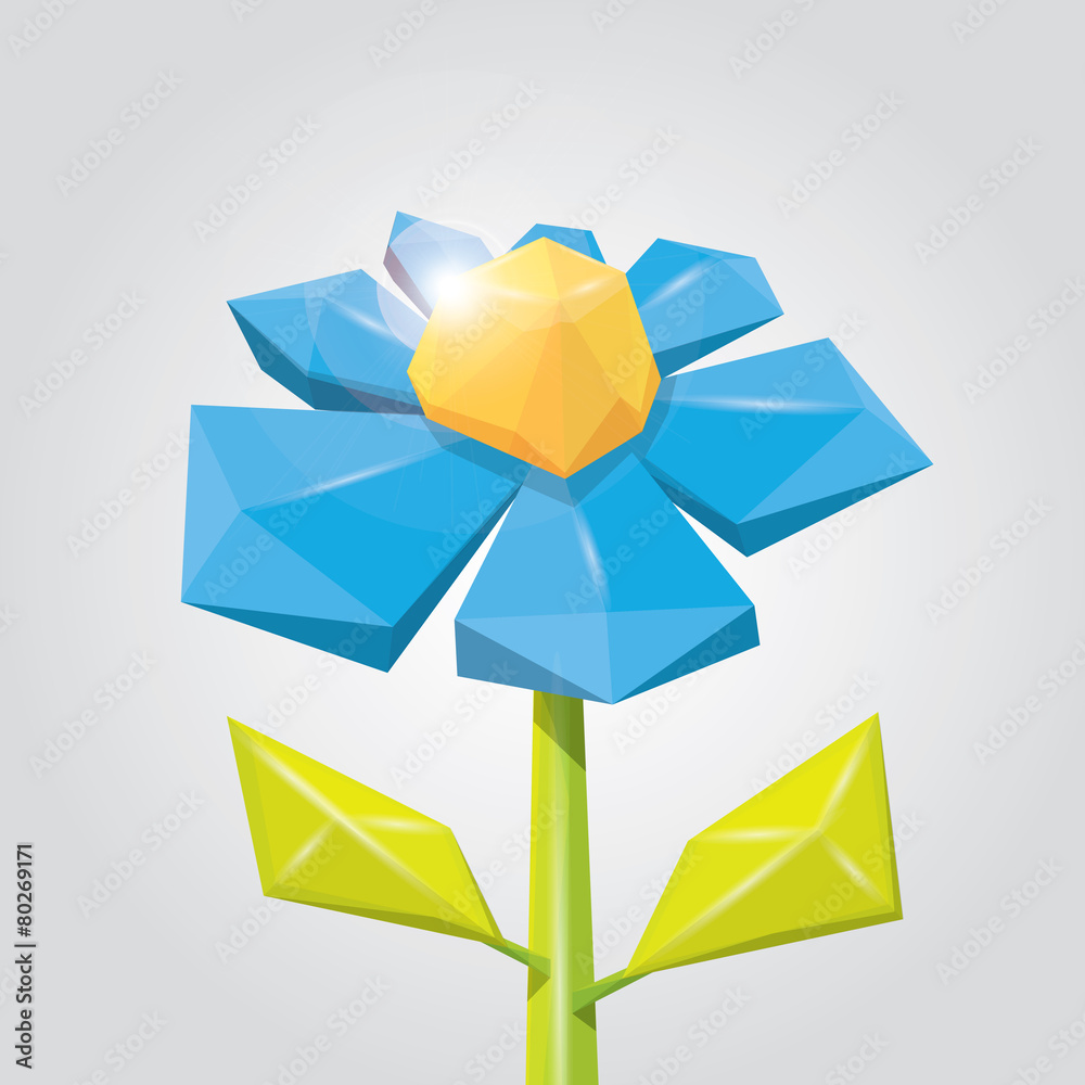 Conceptual polygonal color spring flower. Conceptual polygonal color spring flower.