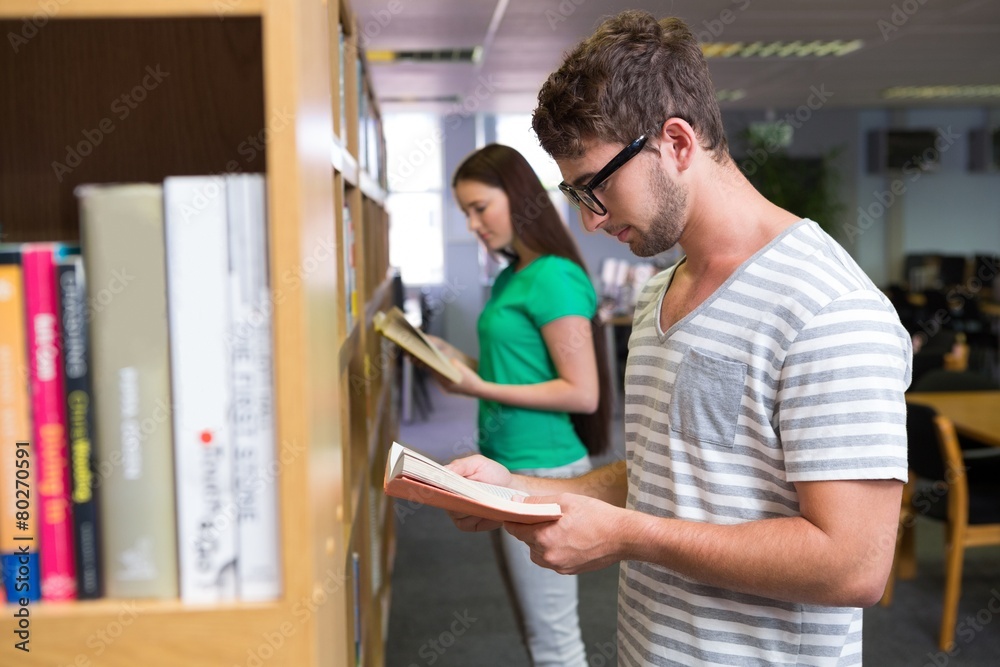 Students reading in the library Students reading in the library