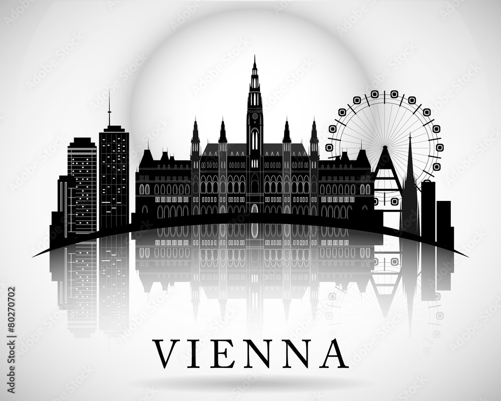 Naklejka premium Projekt nowoczesnej panoramy Wiednia - Austria