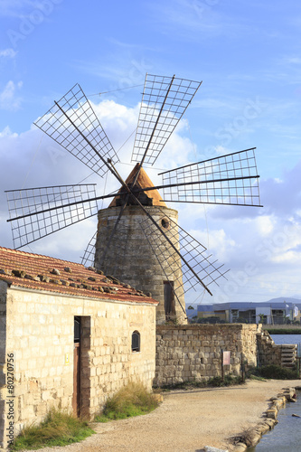 Salt mills at Marsala, Sicily