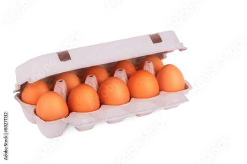 yellow eggs in box