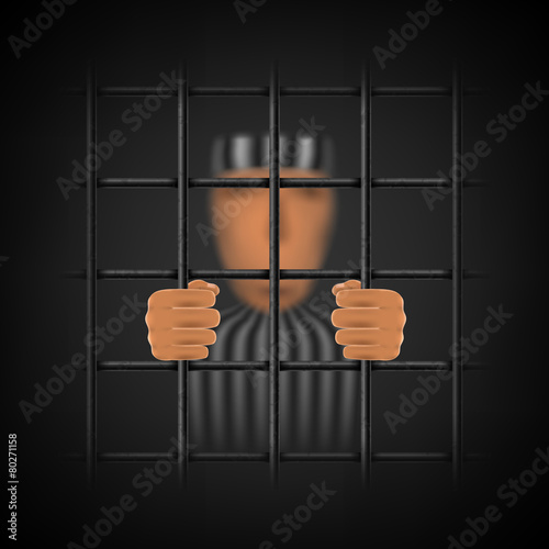 A Convicted Person Behind a Prison Cell.