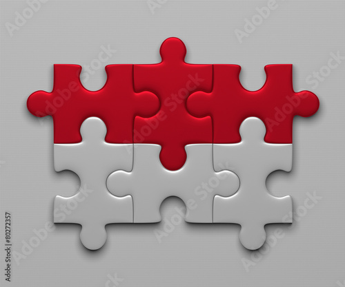 Indonesia flag of puzzles