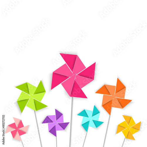 Coloring cartoon pinwheel toy, vector EPS10.