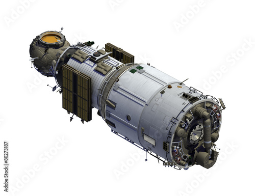 Fototapeta Naklejka Na Ścianę i Meble -  Space Station With Folded Solar Panels