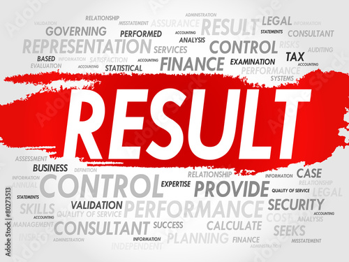 RESULT word cloud, business concept