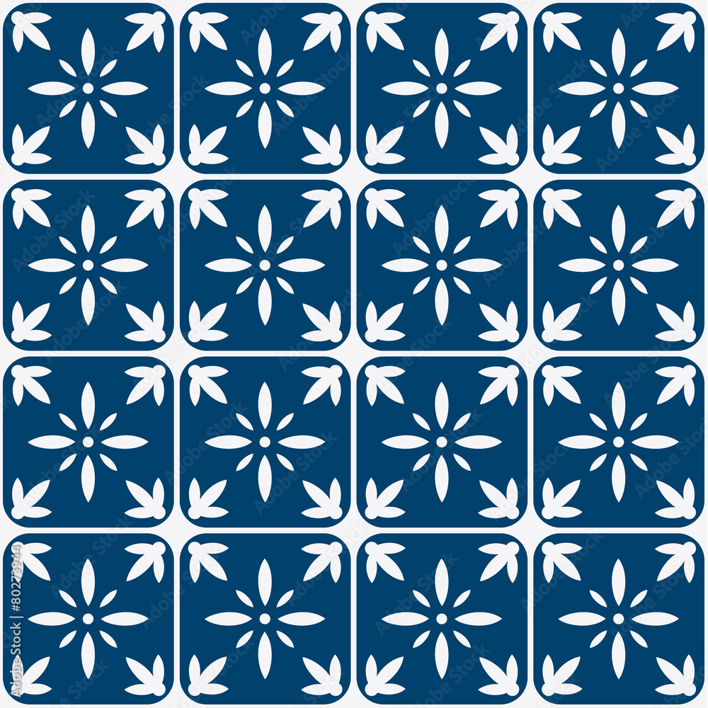 Blue and white delft pattern