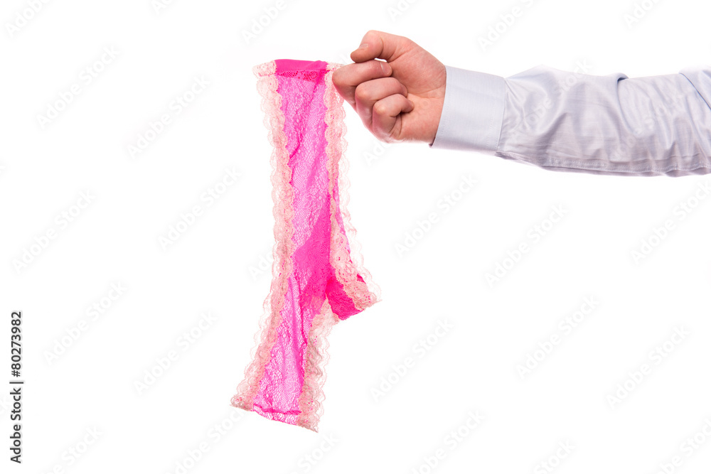 Hand with panties Hand with panties