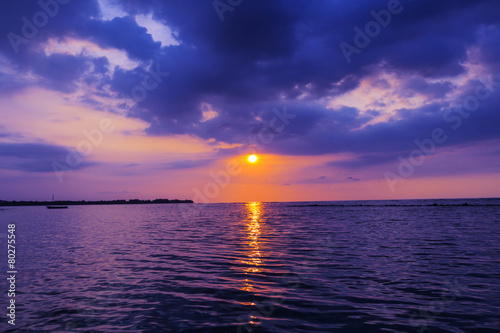 Morze zachód słońca