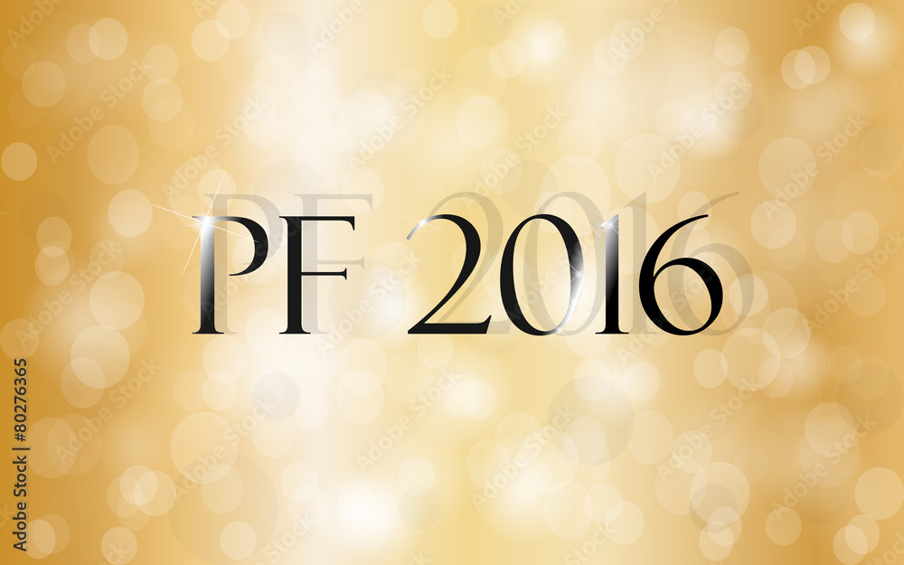 PF 2016. Happy new year greeting card.