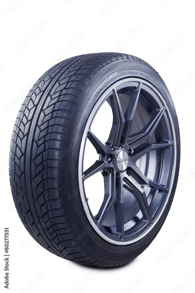 Black tire with racing rim