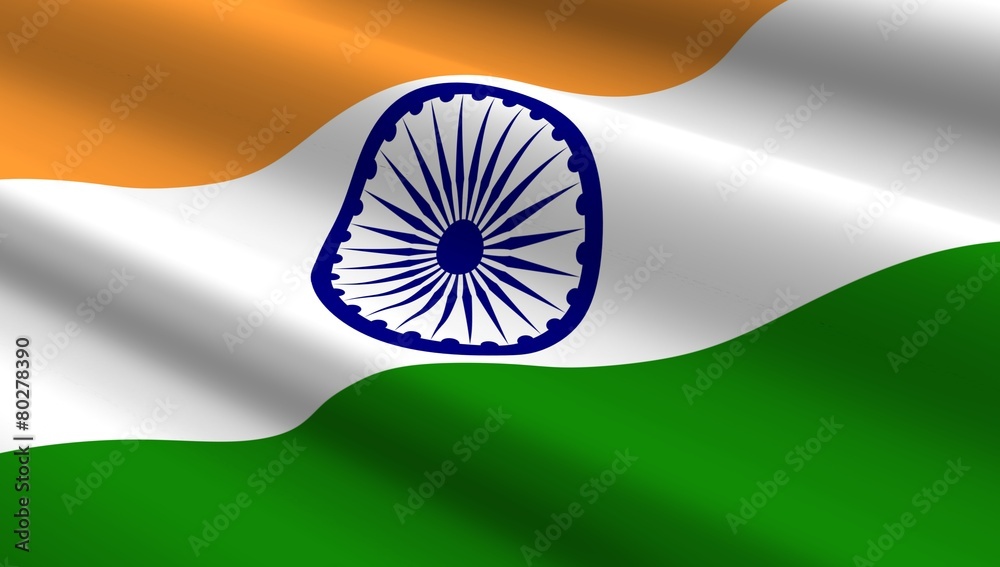 Indian flag background. Computer generated 3D photo rendering. Stock  Illustration | Adobe Stock