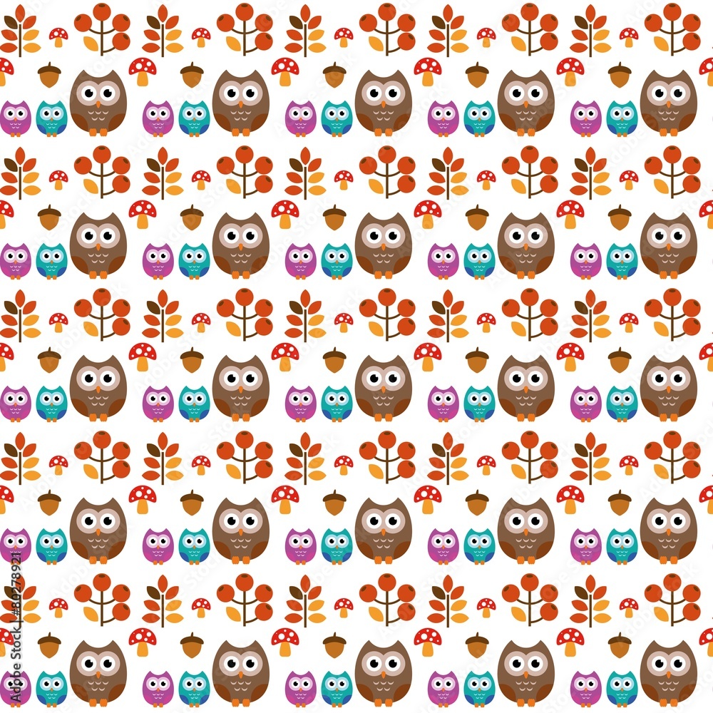 Fototapeta premium Ilustracja wzoru SOWA