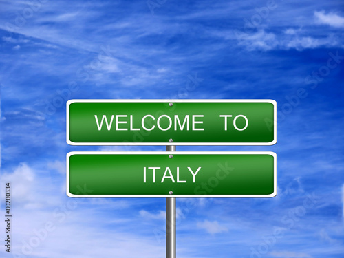 Italy Welcome Travel Sign