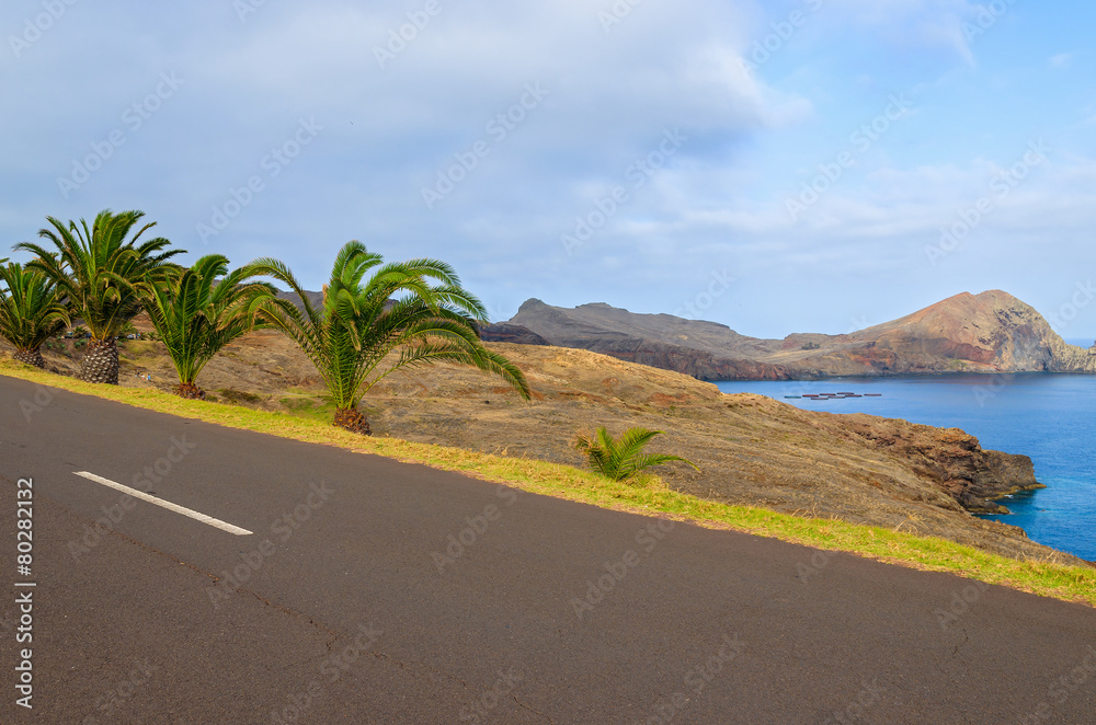 Scenic road in mountain landscape of Madeira island, Portugal Scenic road in mountain landscape of Madeira island, Portugal