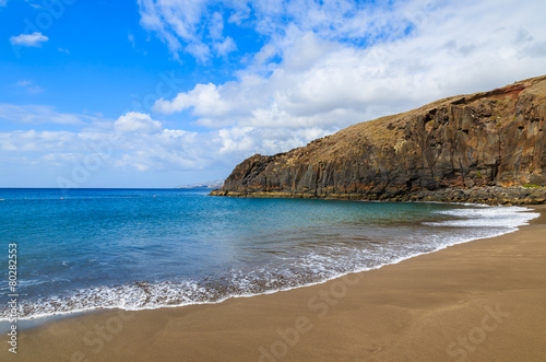 Tropical Prainha beach on coast of Madeira island, Portugal © pkazmierczak