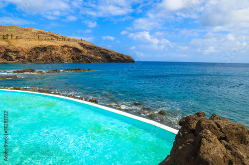 Swimming pool on coast of Madeira island, Portugal