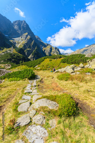 Hiking trail from Morskie Oko in summer, Tatra Mountains, Poland