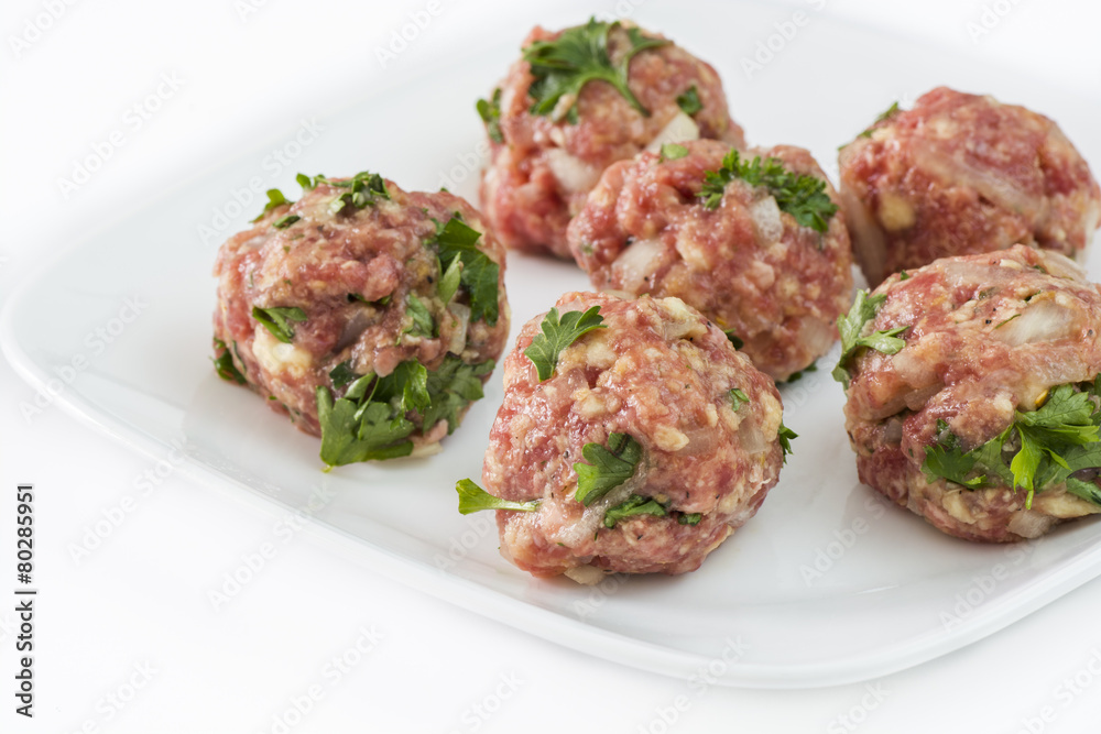 Raw meatballs. Raw meatballs.