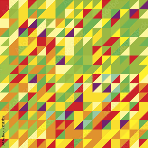 Moisaco with colored triangles shaped background