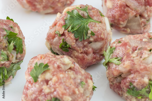 Raw meatballs.