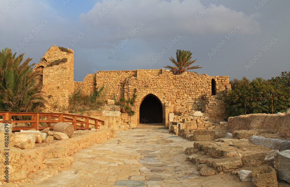 Crusaders Gate in Caesarea Maritima National Park