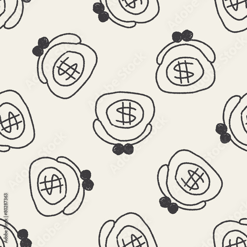 purse doodle drawing seamless pattern background