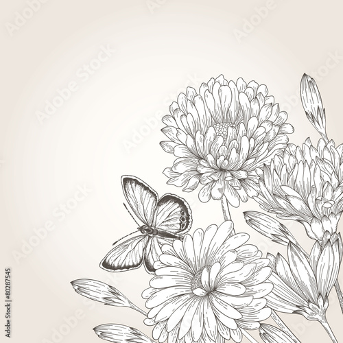 Background  with  flowers