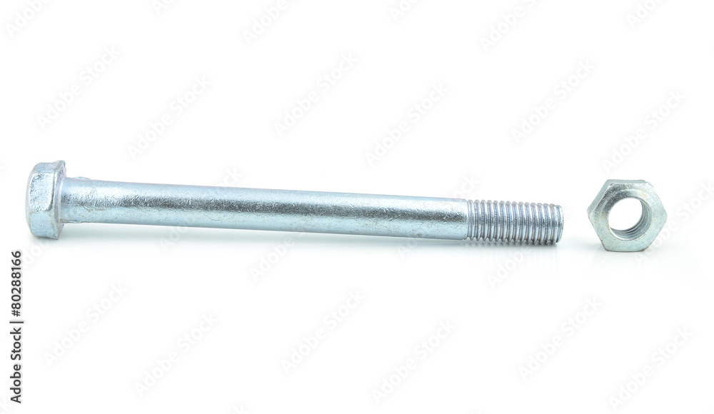 bolt and nut isolated on white background bolt and nut isolated on white background