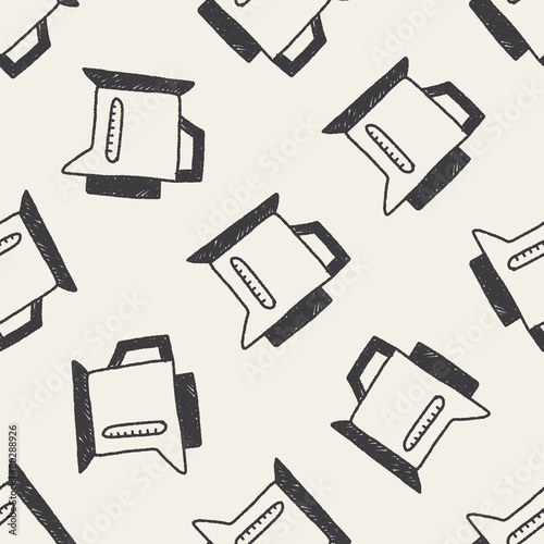 kitchenware hot water bottle drawing seamless pattern background