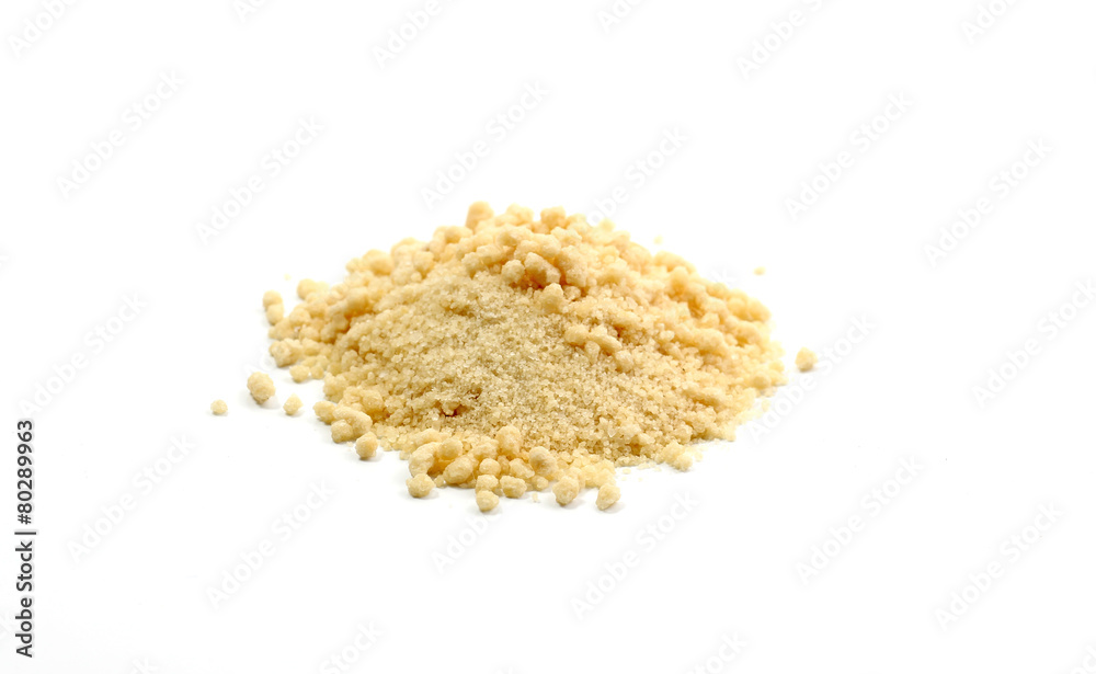 square pile of Ginger powder over white