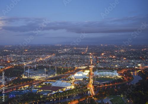aerial view of stadiums  Melbourne