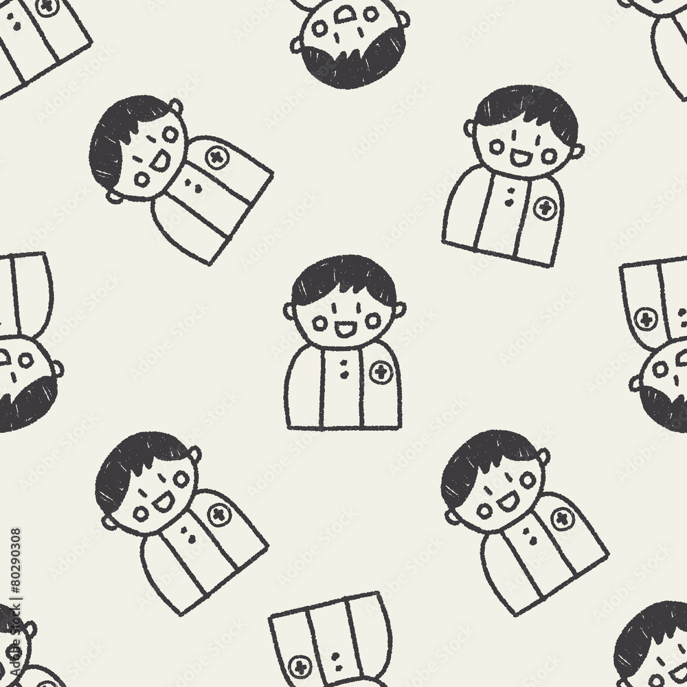doctor doodle drawing seamless pattern background doctor doodle drawing seamless pattern background