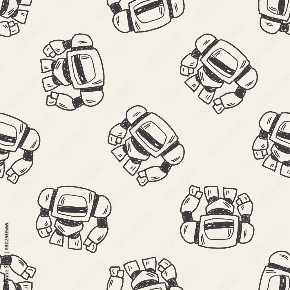 Doodle Robot seamless pattern background Doodle Robot seamless pattern background
