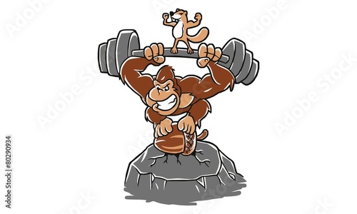 gorilla fitness logo icon vector