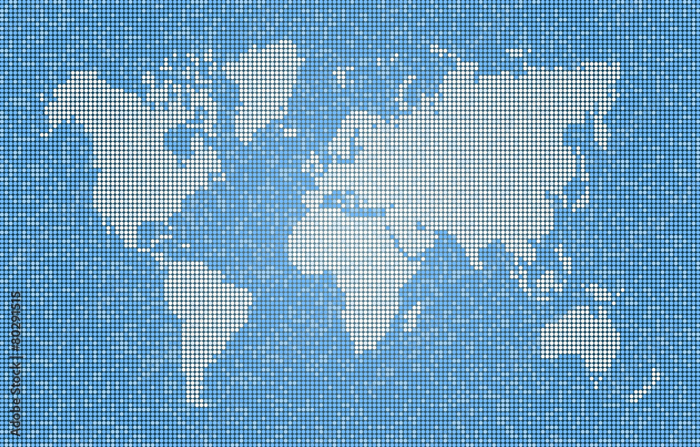 World map made up of dots soothing colors Stock-Vektorgrafik | Adobe Stock