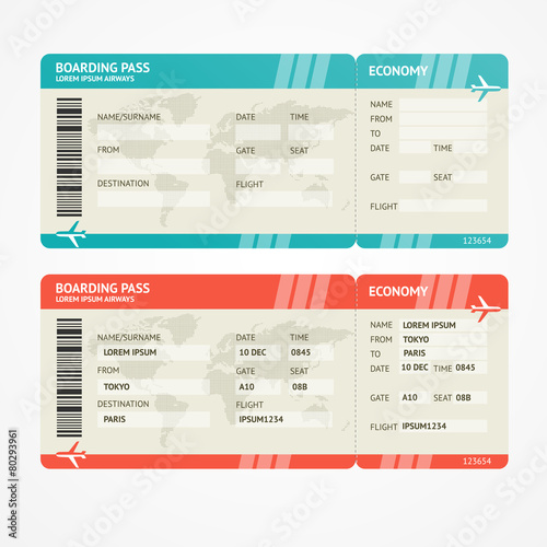 Vector Airplane tickets.