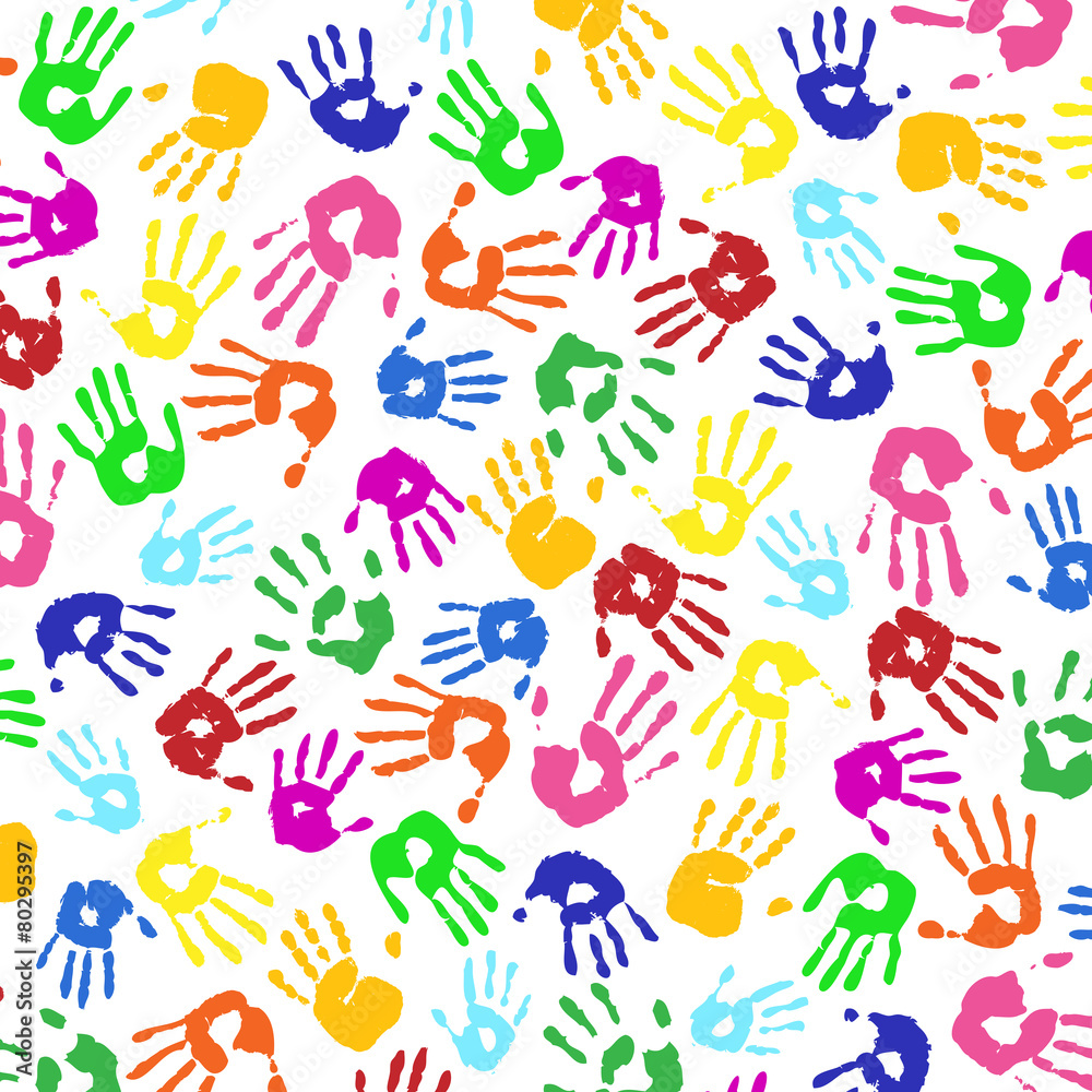 Handabdrücke von Kindern bunt Vielfalt