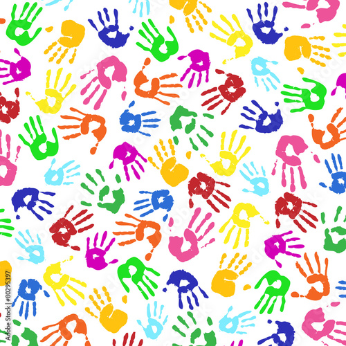 Handabdrücke von Kindern bunt Vielfalt