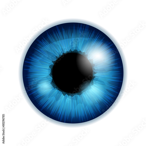 Human eye iris pupil - blue color.