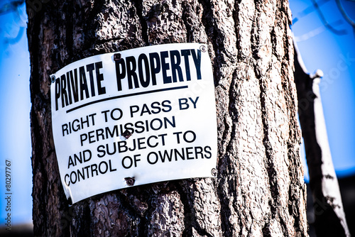 Принти на полотні Private Property Sign
